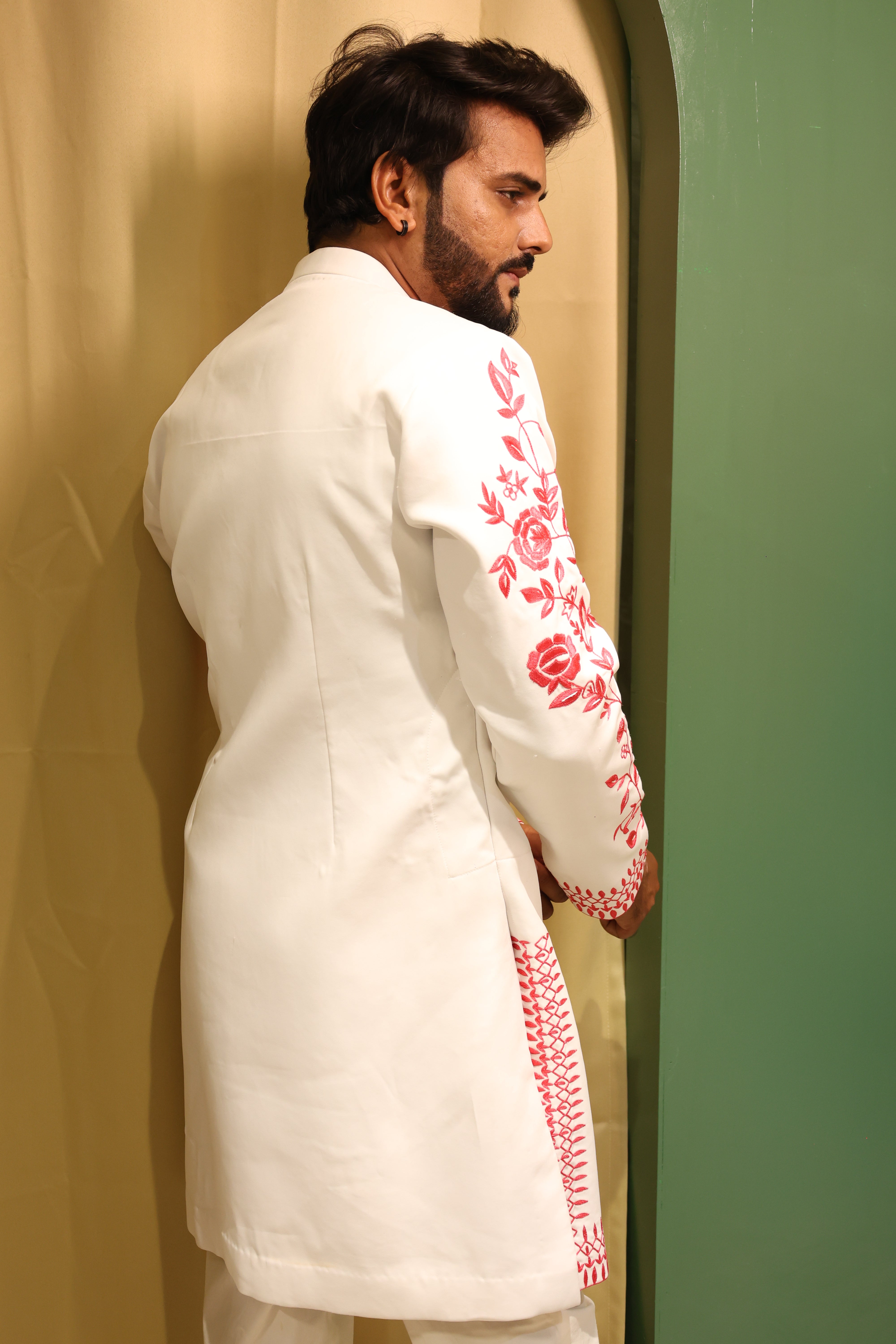 Rosette Embroidered Gulzar Kurta