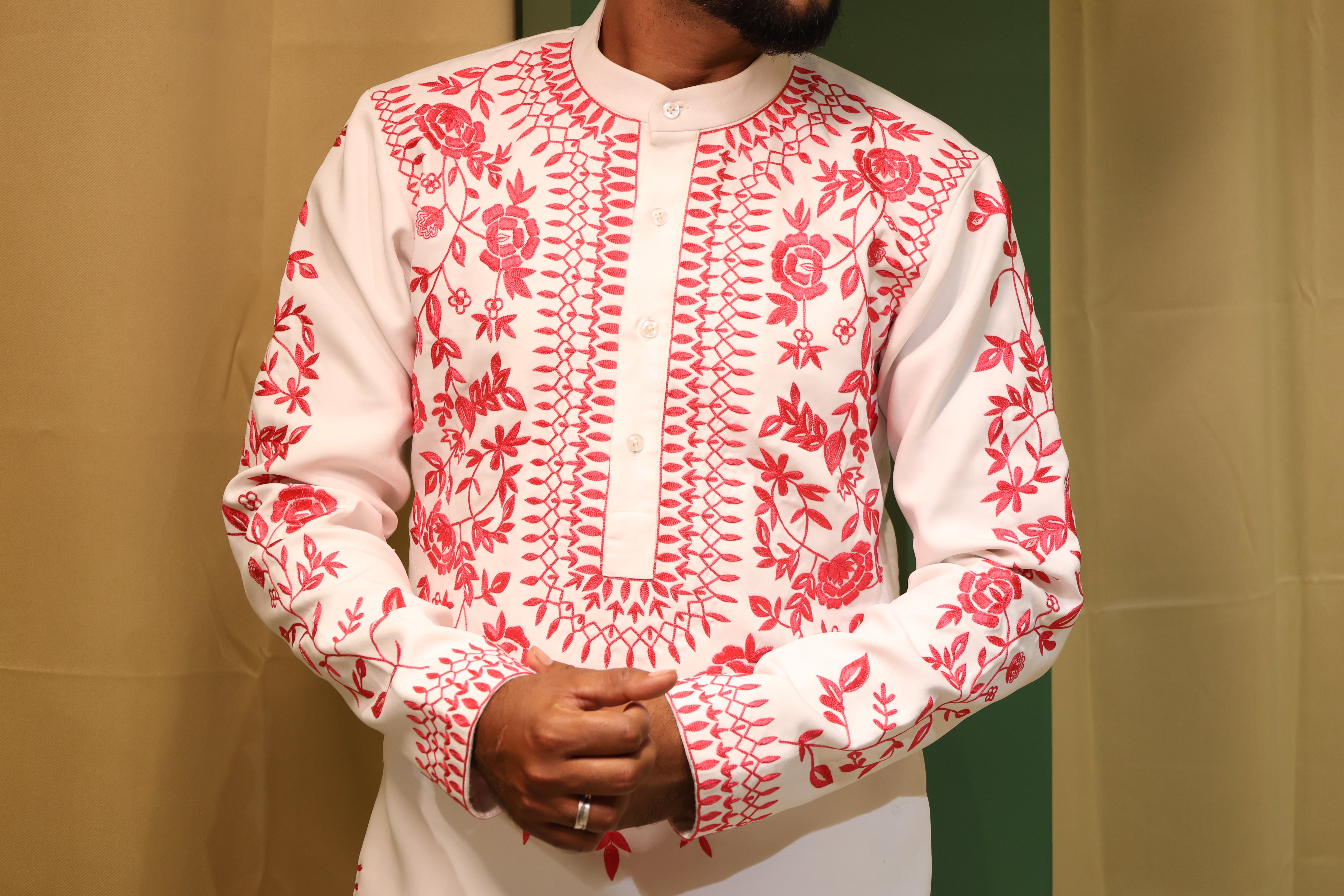 Rosette Embroidered Gulzar Kurta