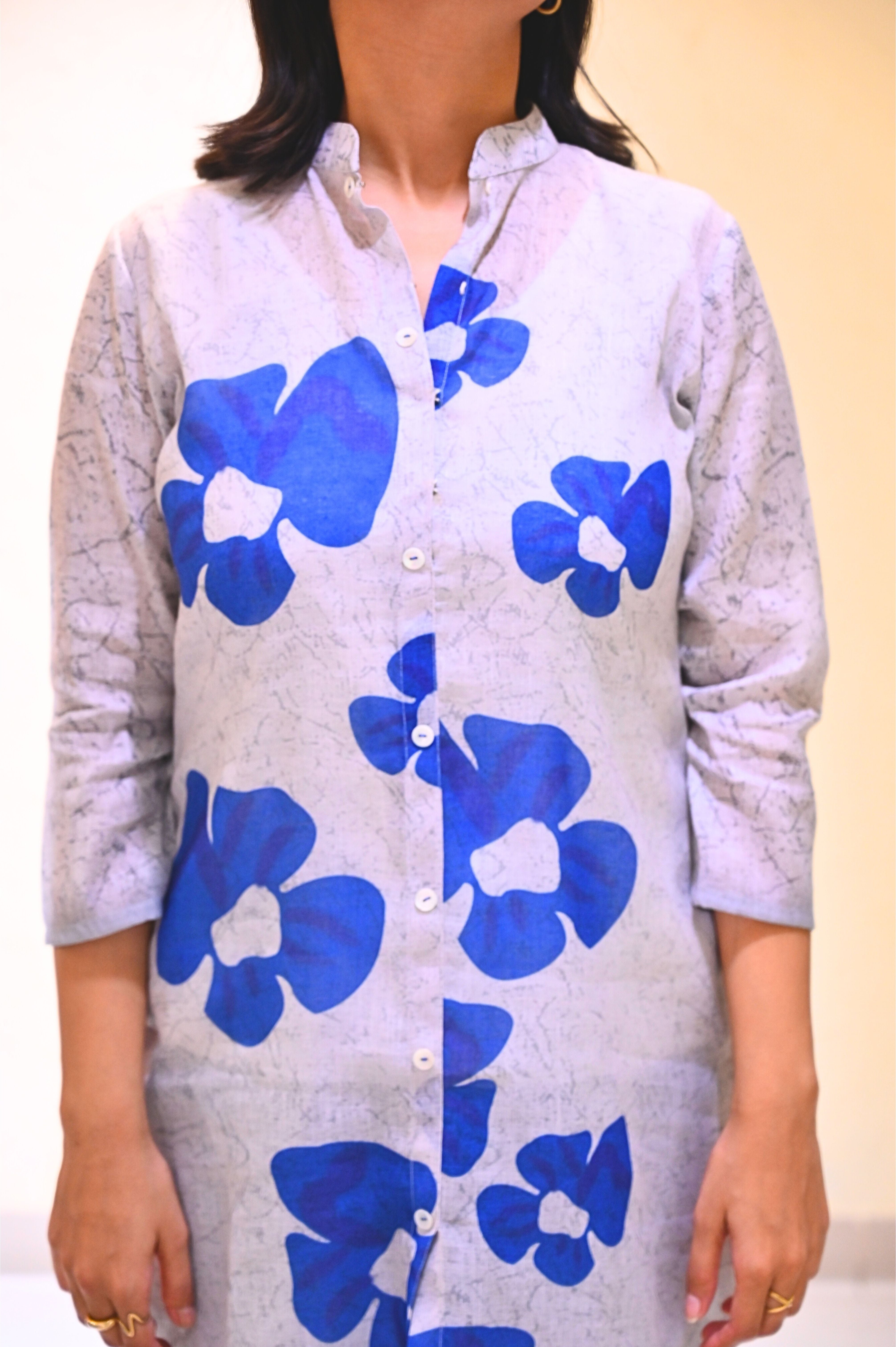Flower Blooming Kurta Linen