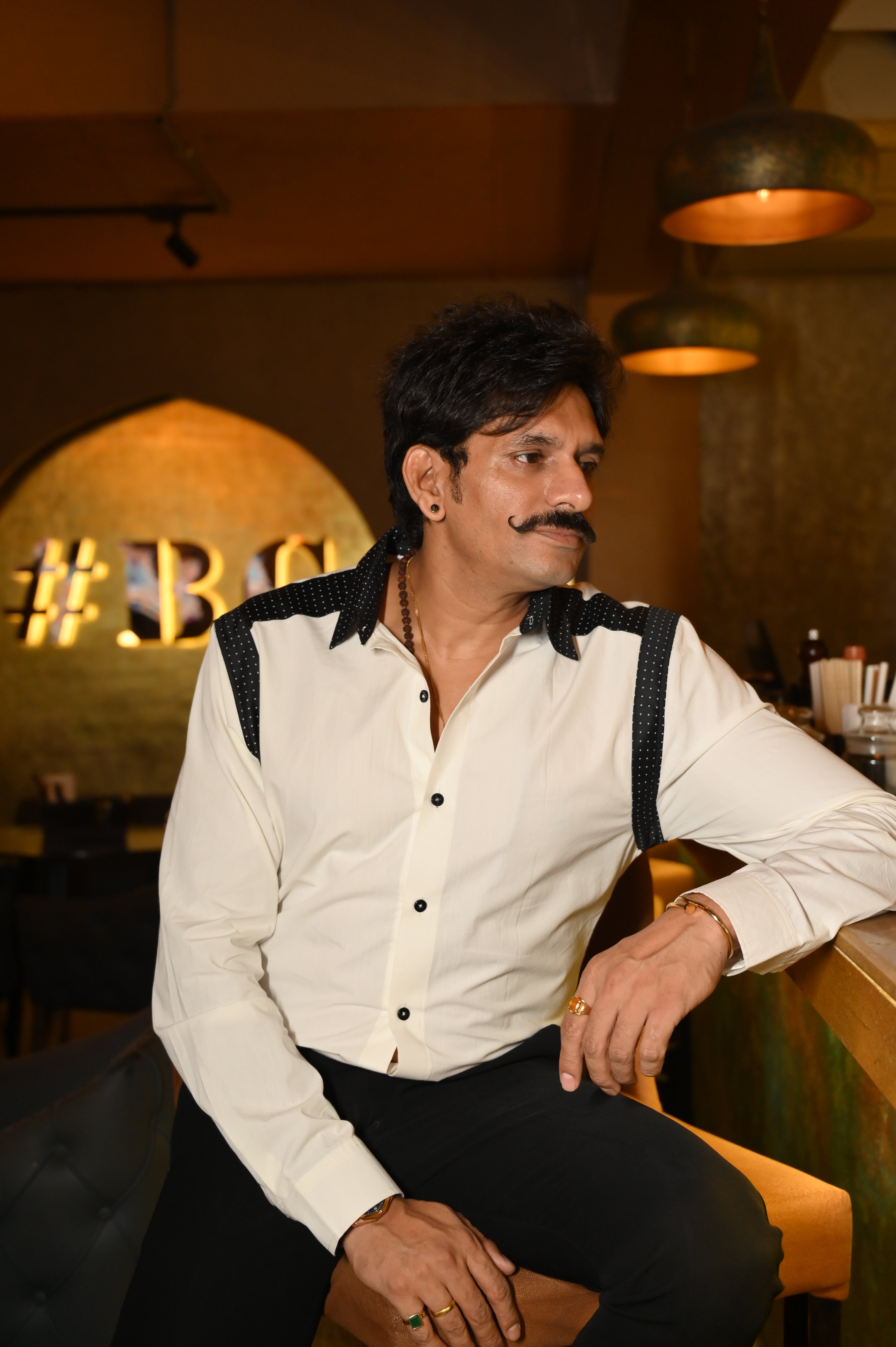 Black Strips Detailing White Shirt