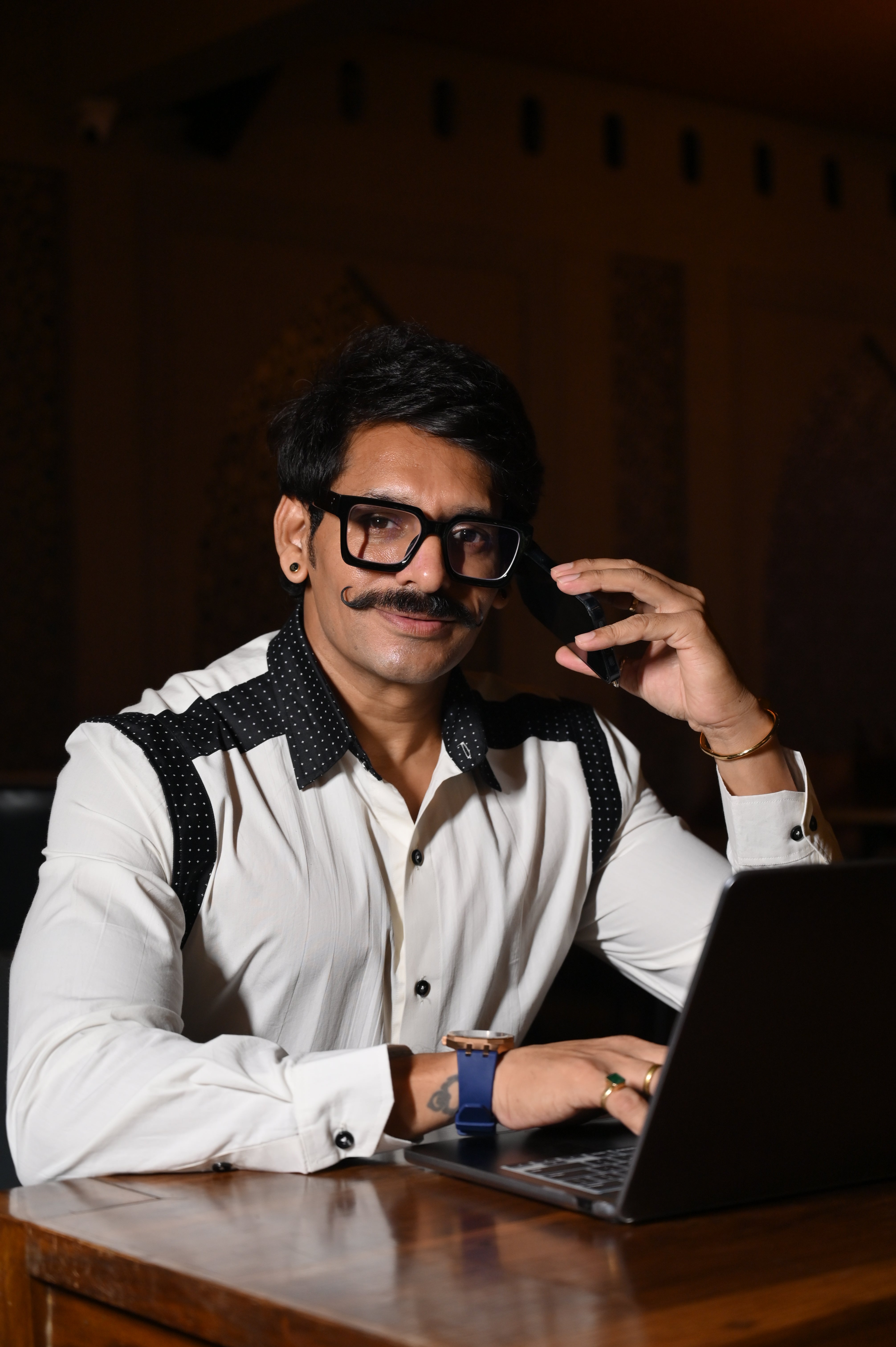 Black Strips Detailing White Shirt