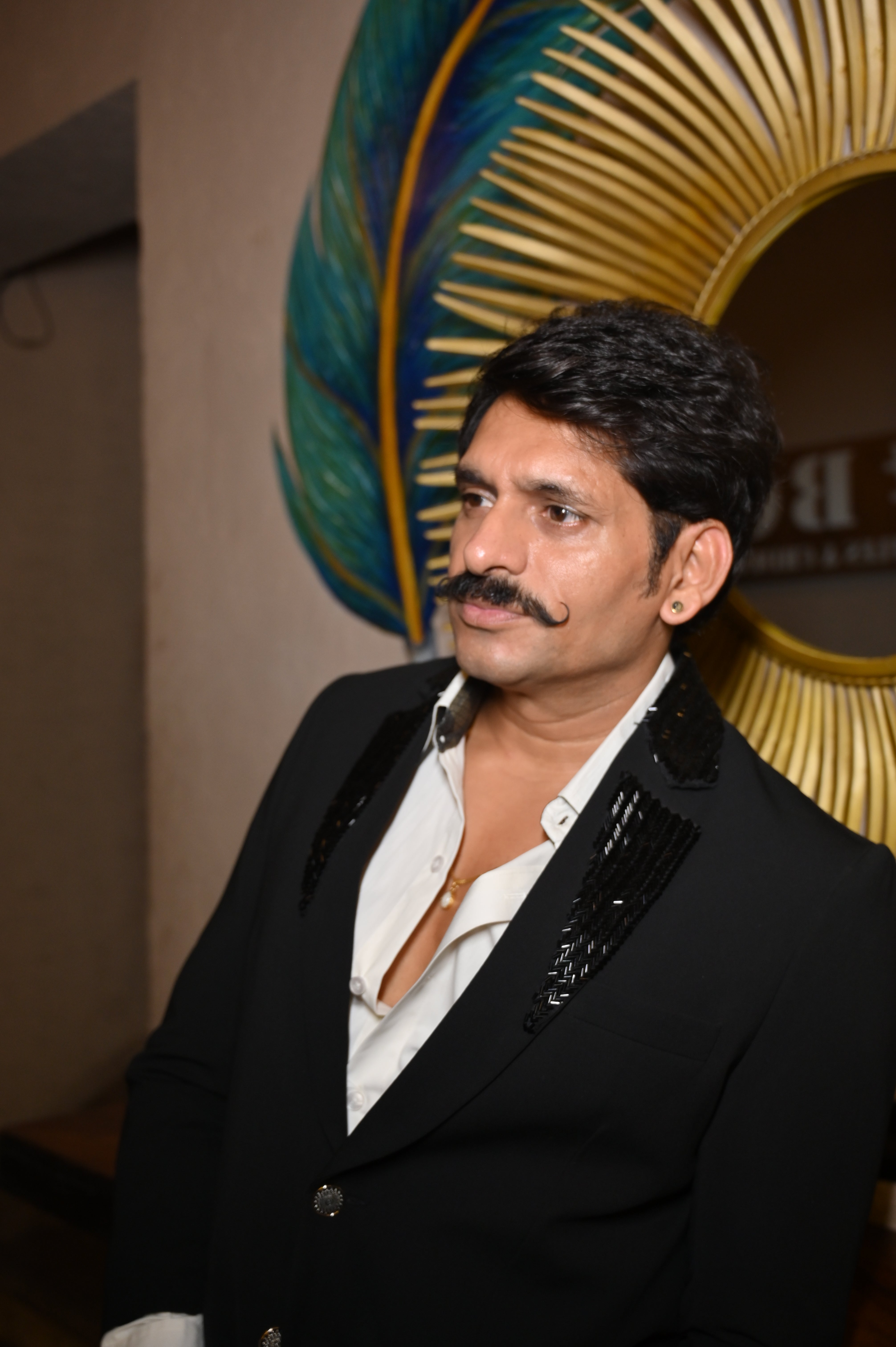 Black Sequin Lapel Tuxedo Blazer