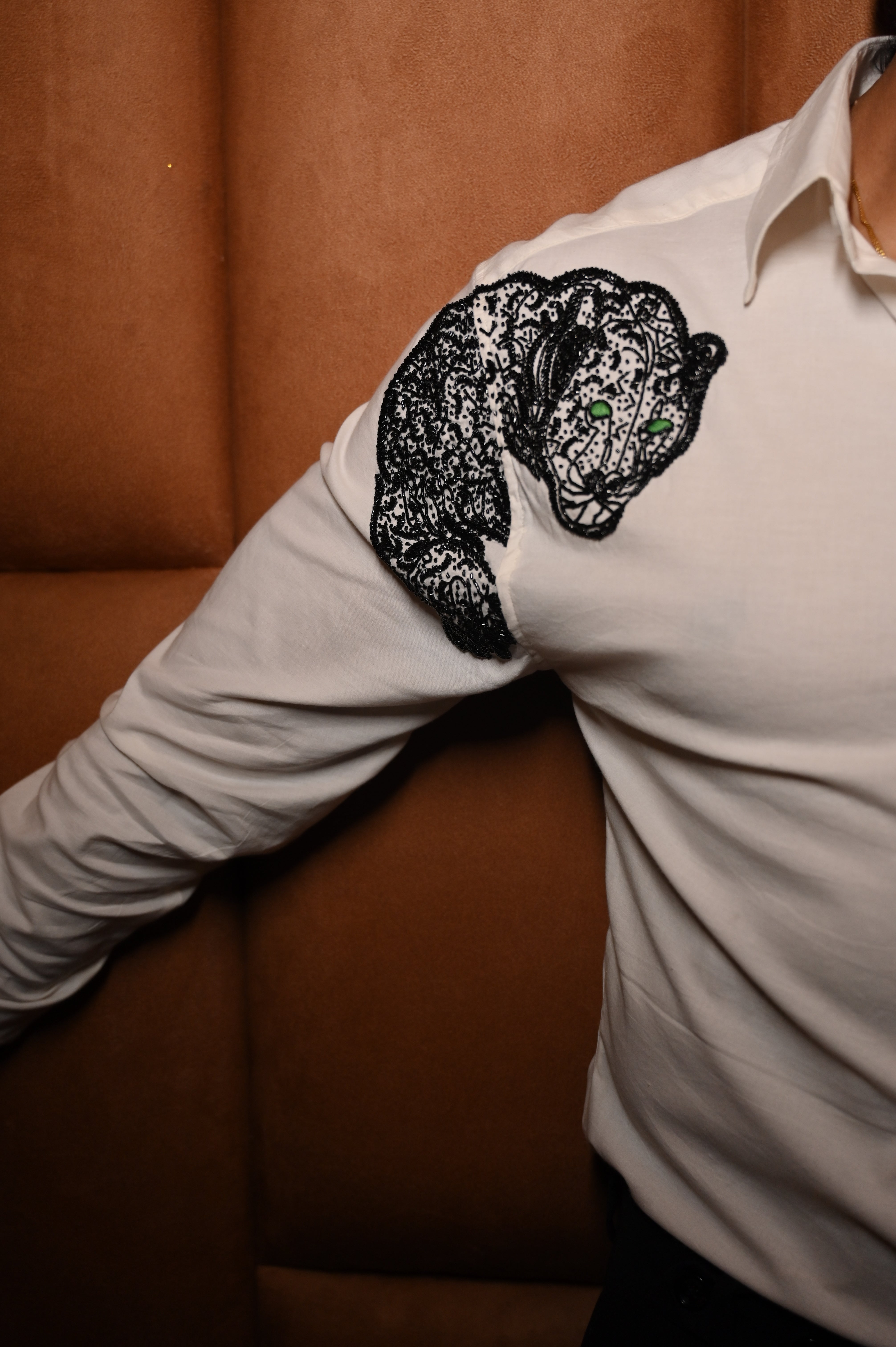 White Leopard Statement Shirt