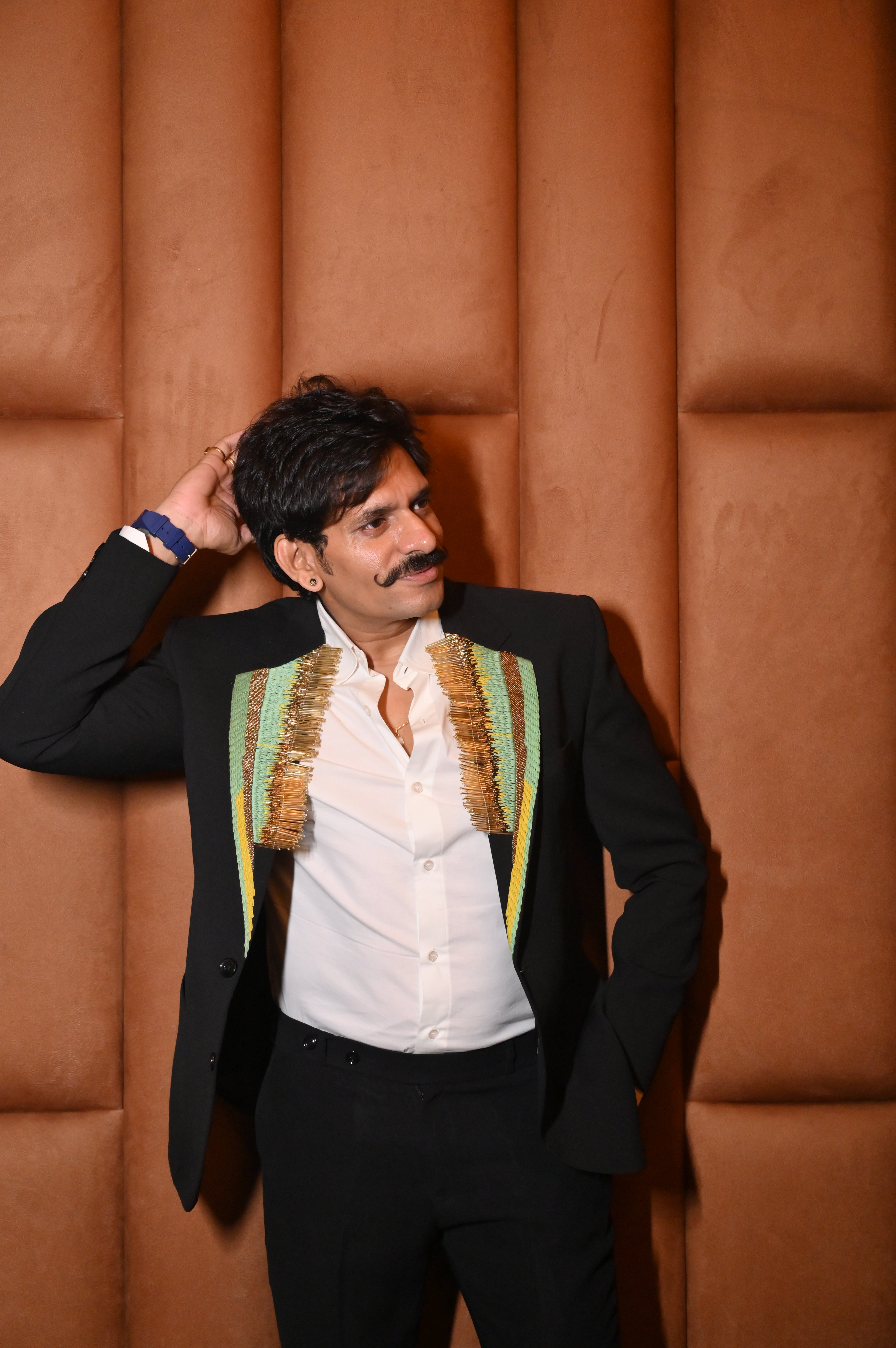 Embroidered Tuxedo Jacket With Metallic Zari Handwork