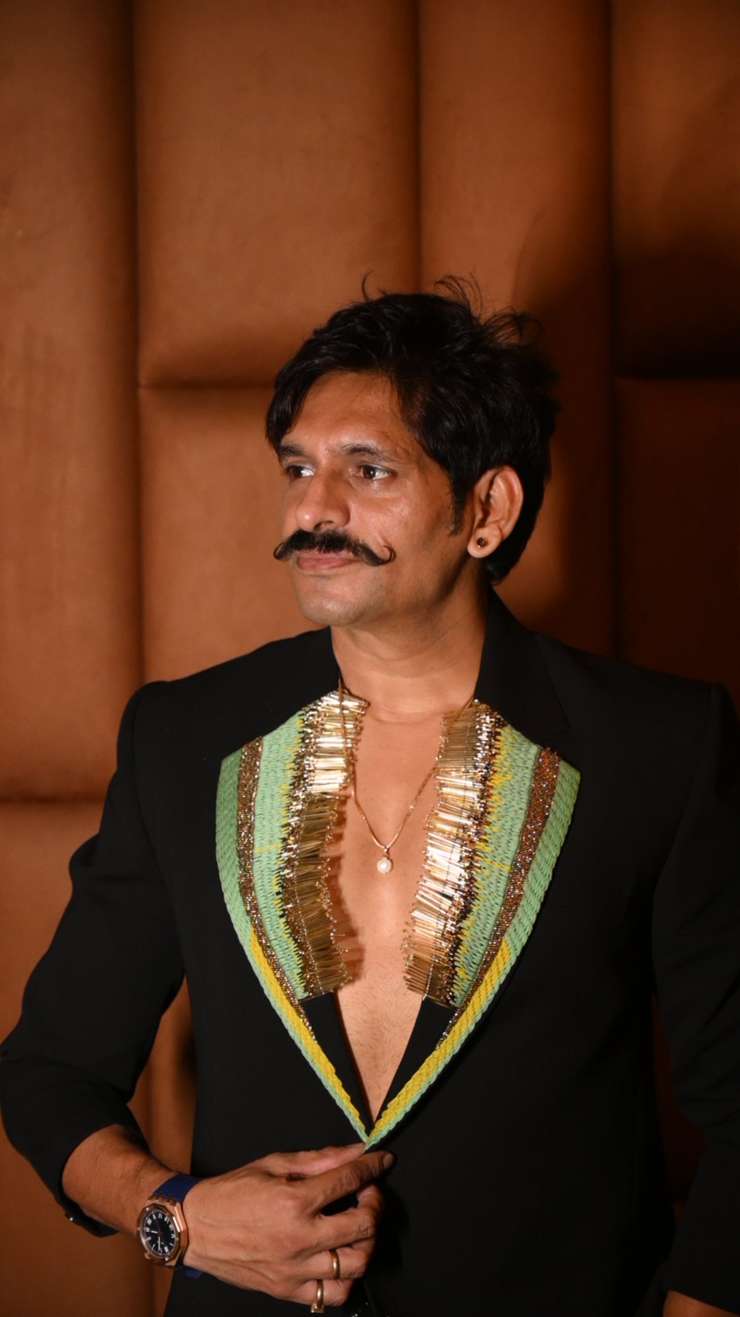 Embroidered Tuxedo Jacket With Metallic Zari Handwork