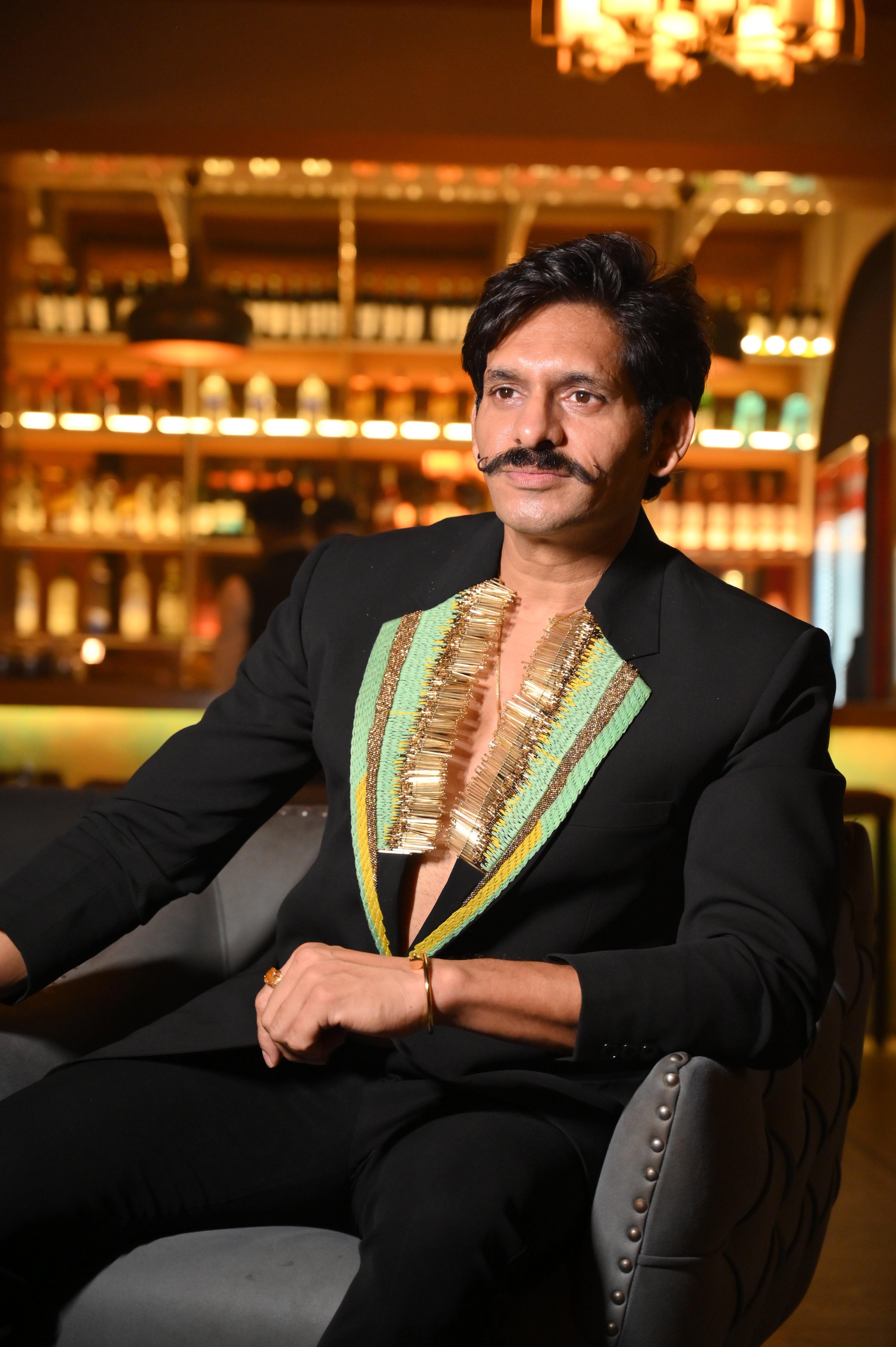 Embroidered Tuxedo Jacket With Metallic Zari Handwork