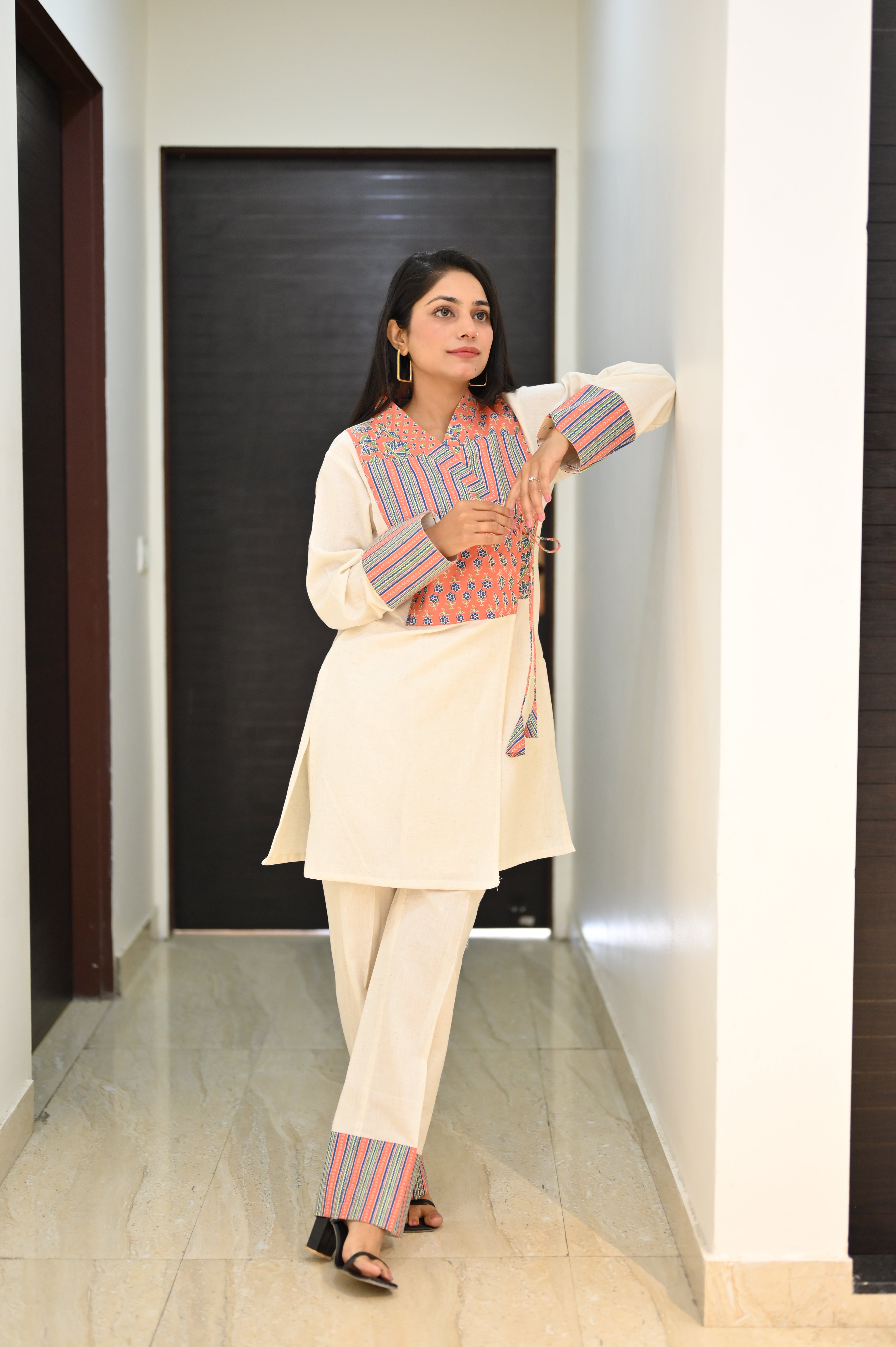 Neck Patch Khadi Co-ord Set
