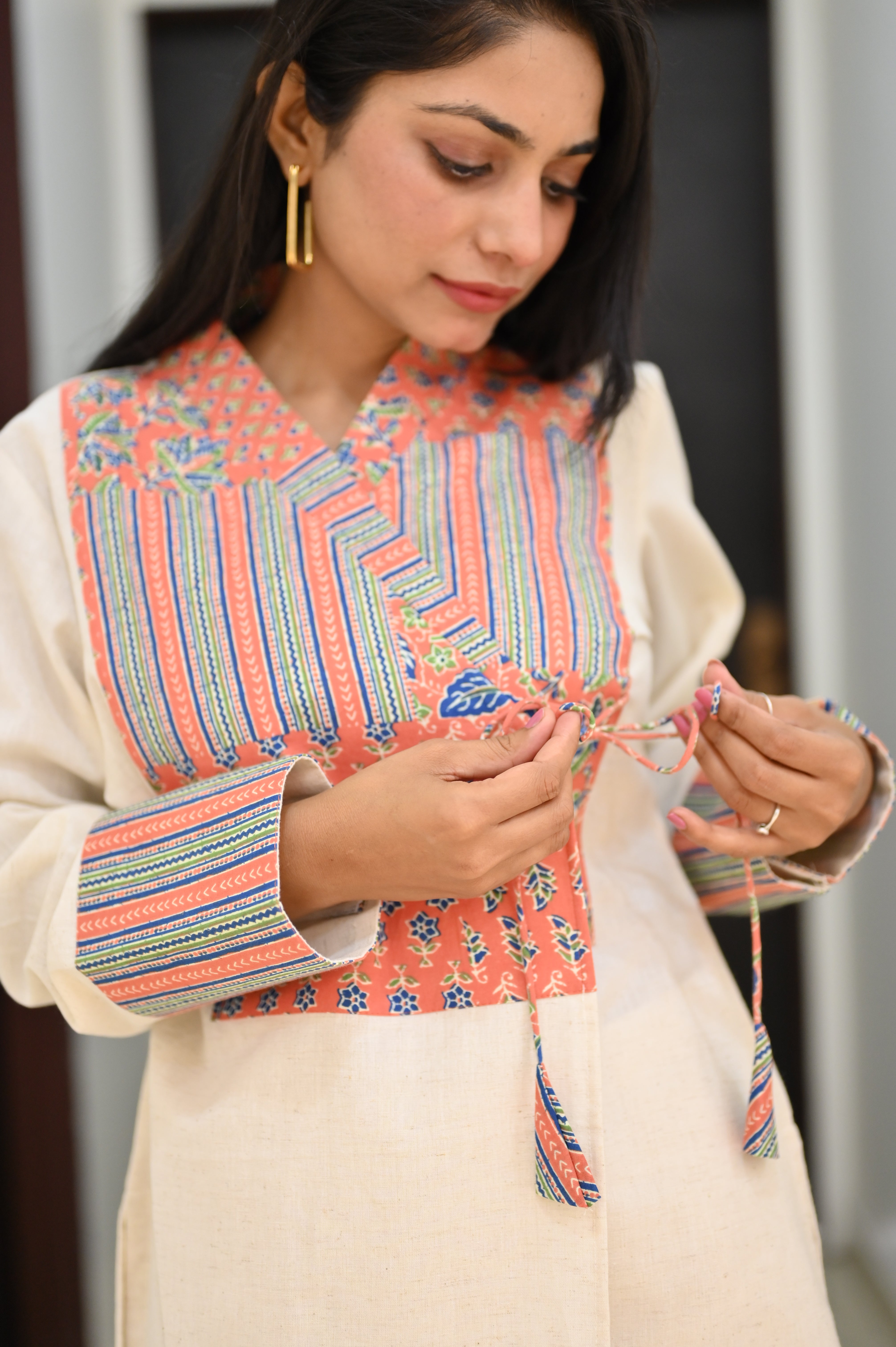 Neck Patch Khadi Co-ord Set