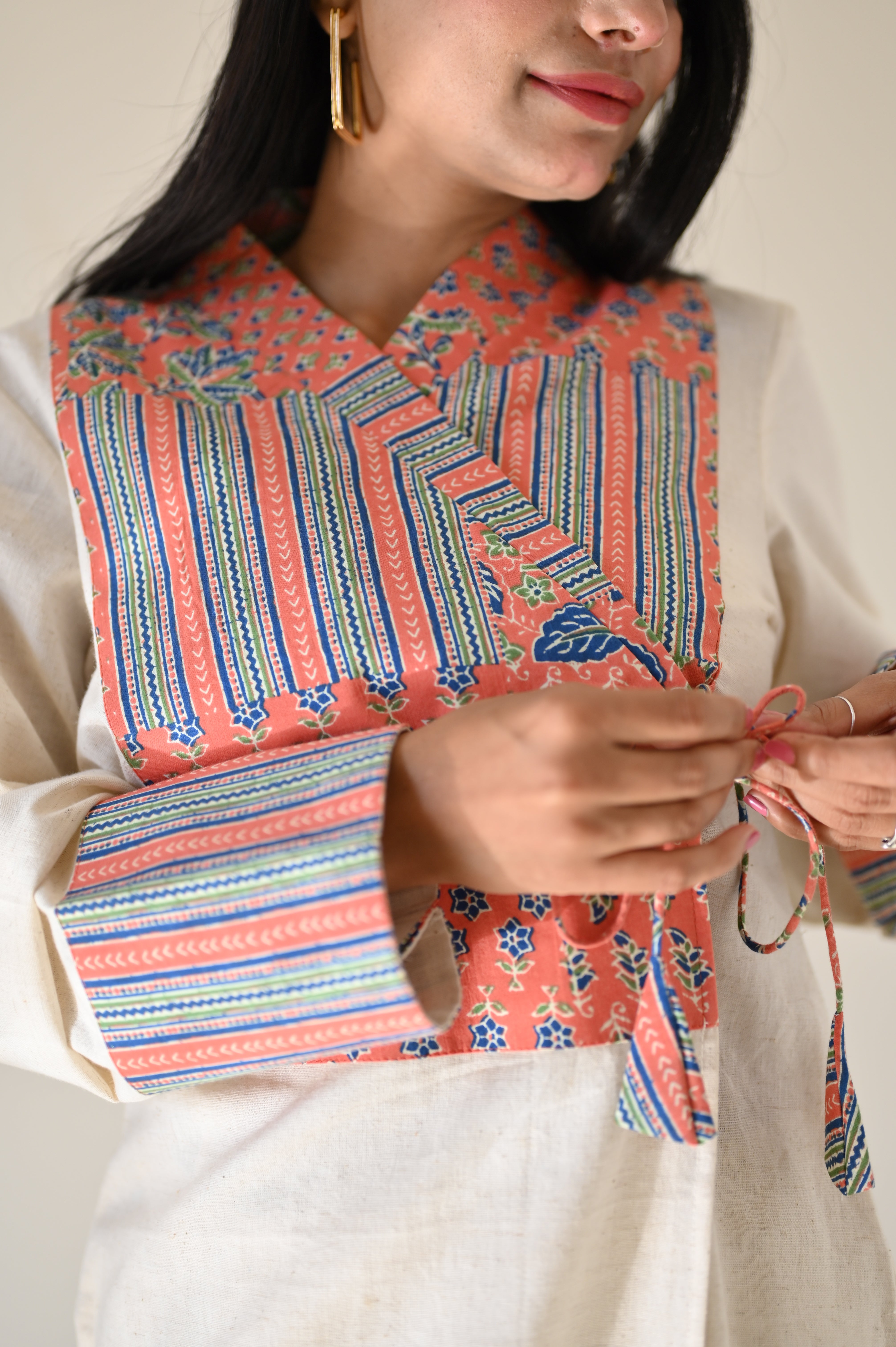 Neck Patch Khadi Co-ord Set