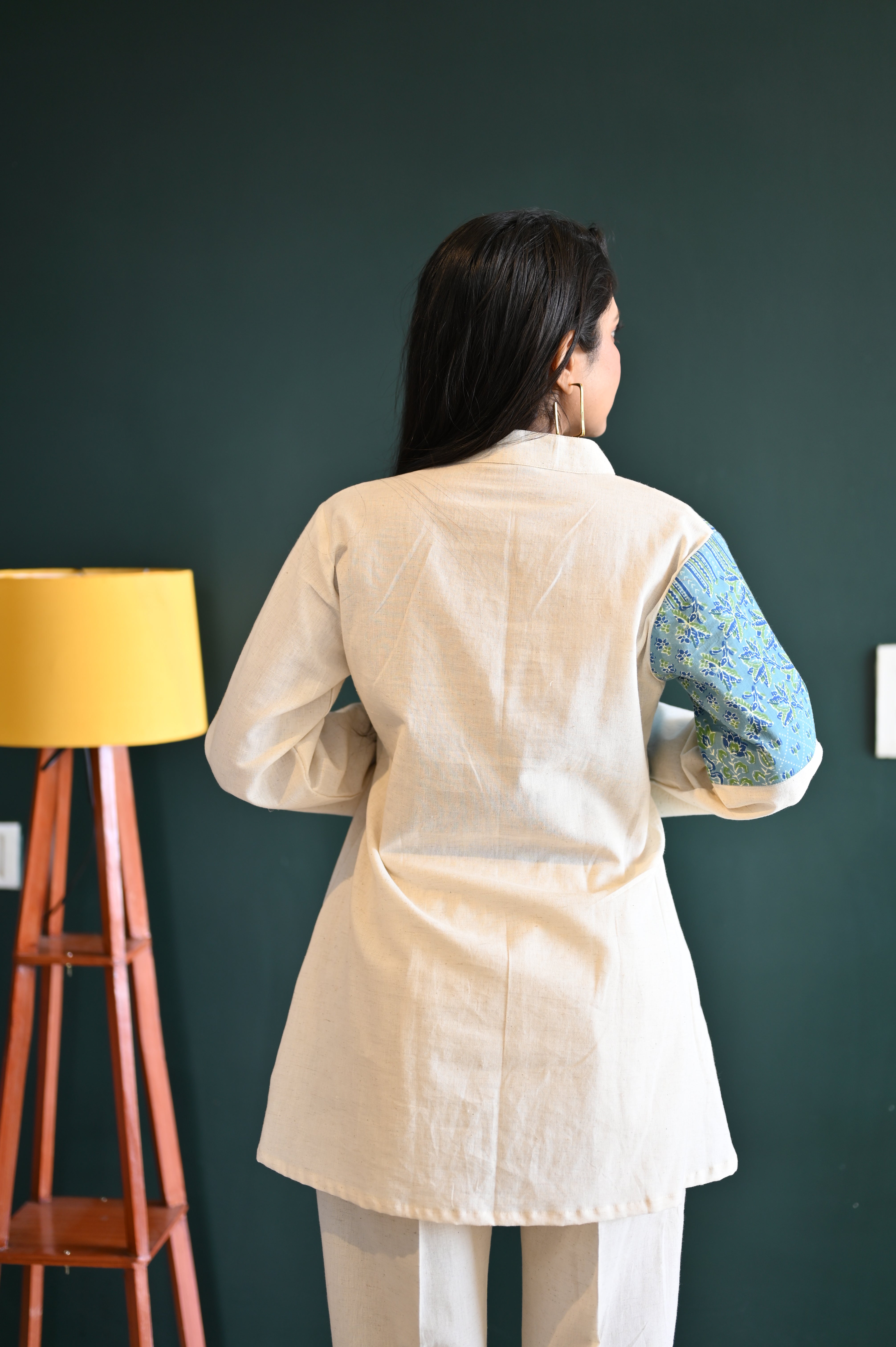 Blue Design Khadi Co-ord Set