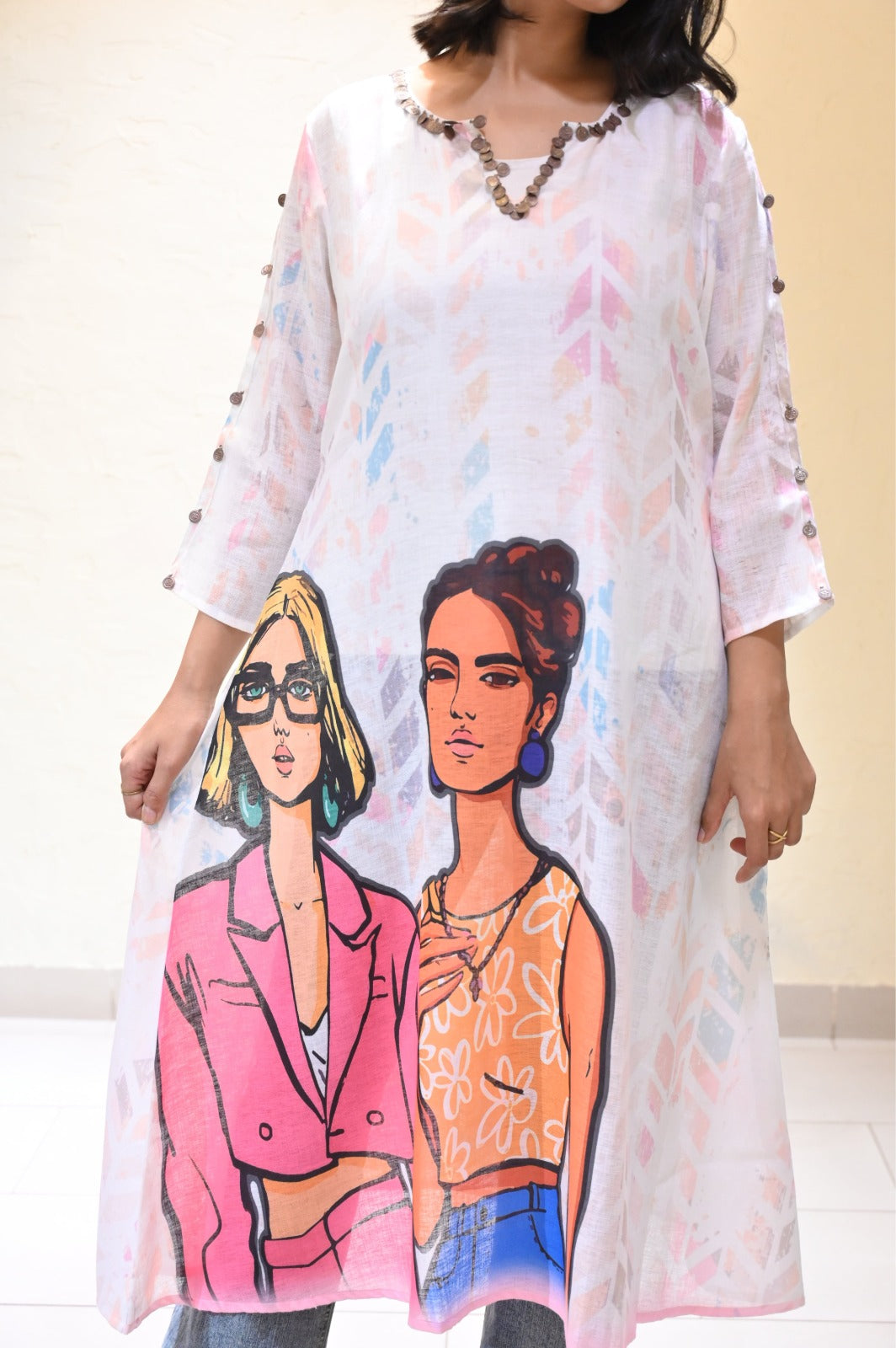 Girlfriends Linen Kurta