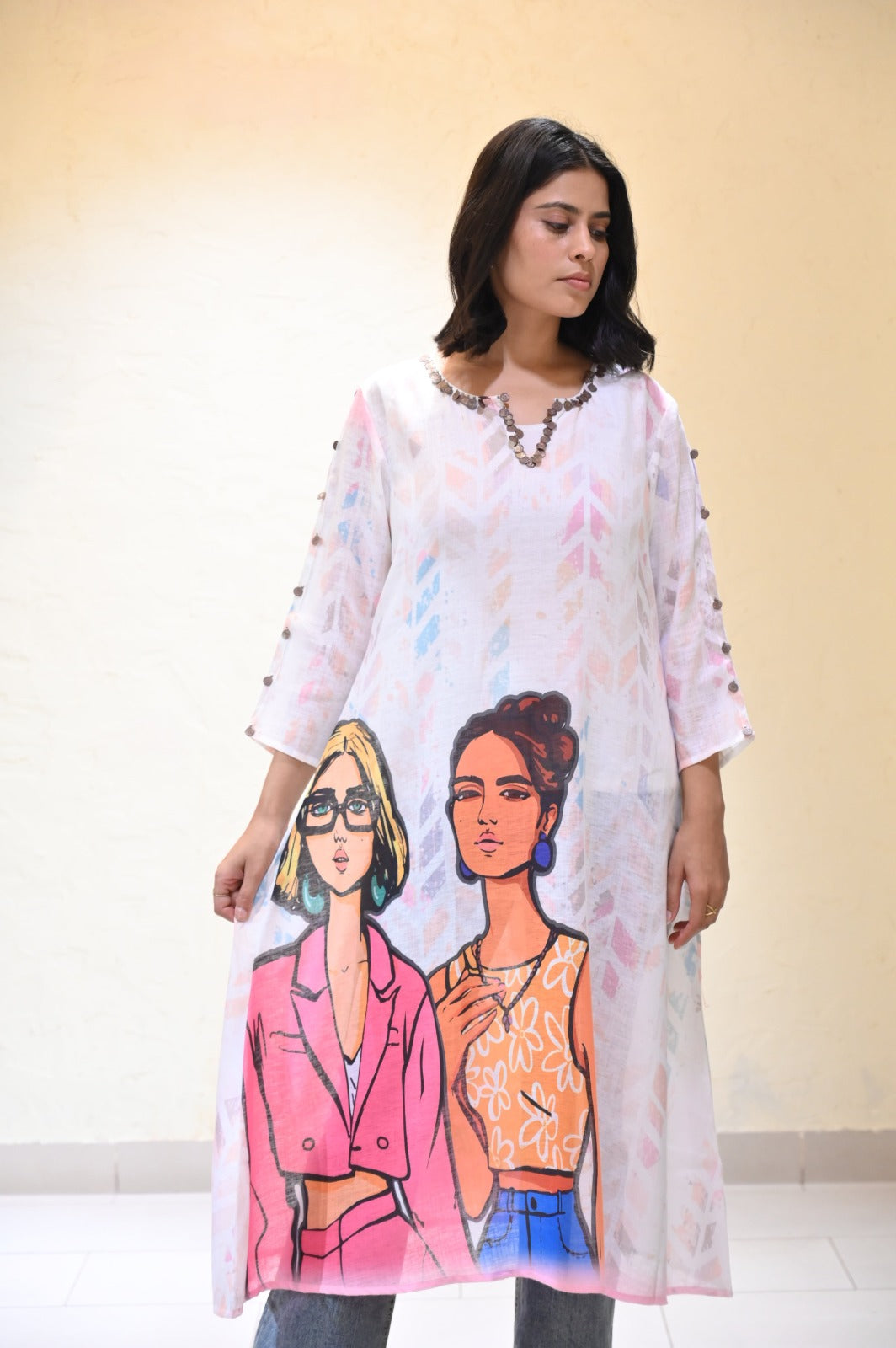 Girlfriends Linen Kurta