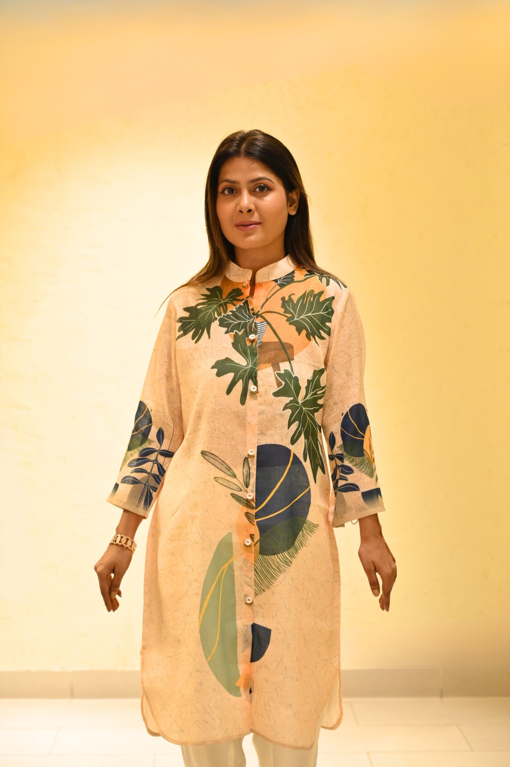 Spring Blooming Linen Kurta