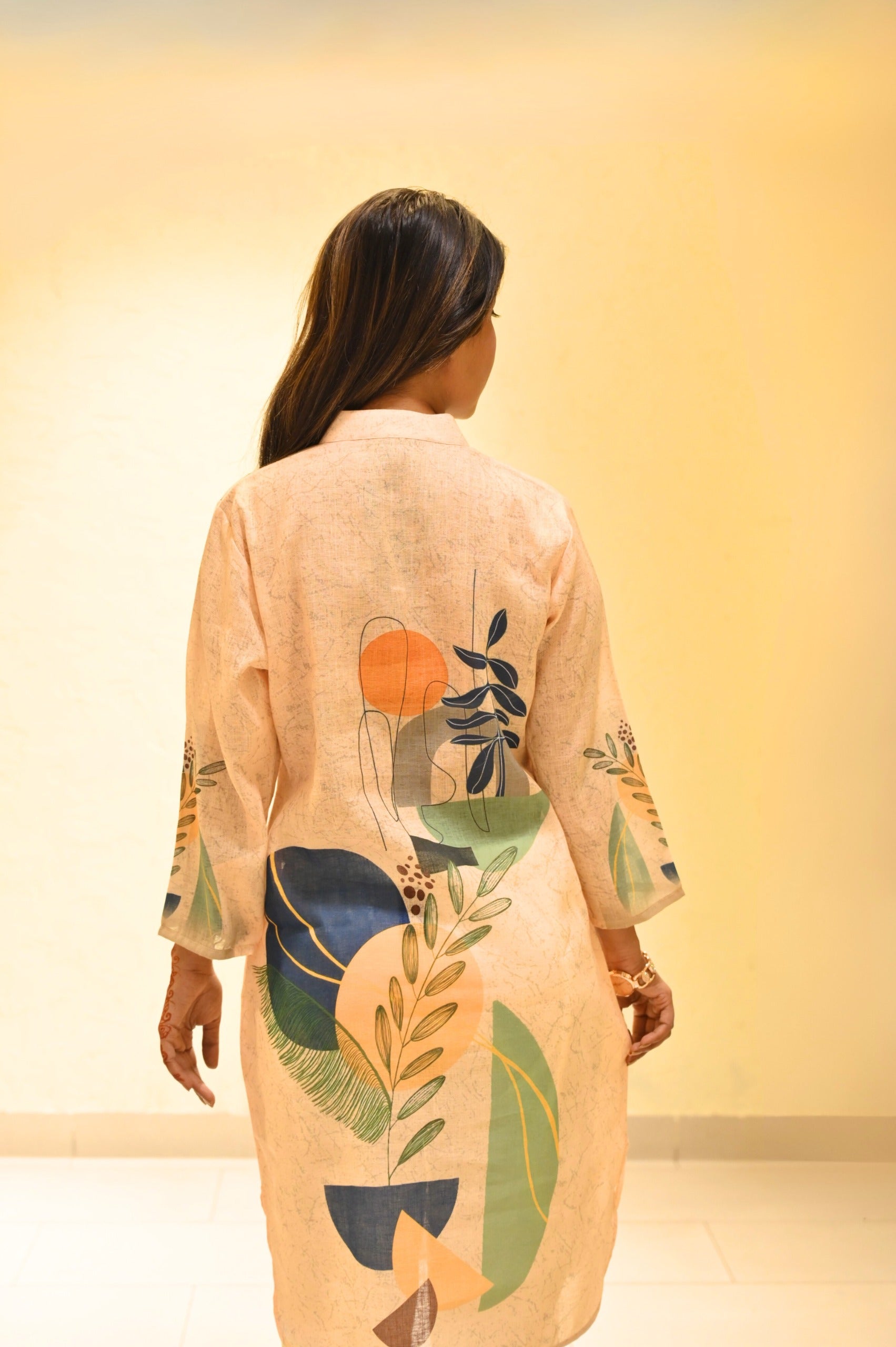 Spring Blooming Linen Kurta